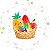 Painel de Festa em Tecido - Cesta de Frutinhas Poás Coloridos - Imagem 1