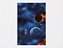 Painel De Festa 3d Vertical 1,50x2,20 - Galáxia Azul Planetas - Imagem 1