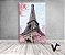 Painel De Festa 3d Vertical 1,50x2,20 - Paris Torre Eiffel Flores - Imagem 1