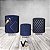 Trio De Capas De Cilindro 3d - Azul Geometrico Quadrados Dourados - Imagem 1