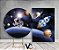 Painel Redondo + Painel Vertical - Astronauta Galaxia Planetas - Imagem 1
