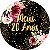 Painel de Festa em Tecido - Flores e Brilhos Meus 20 Anos Dourado - Imagem 1