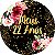 Painel de Festa em Tecido - Flores e Brilhos Meus 22 Anos Dourado - Imagem 1
