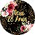 Painel de Festa em Tecido - Flores e Brilhos Meus 28 Anos Dourado - Imagem 1