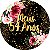 Painel de Festa em Tecido - Flores e Brilhos Meus 54 Anos Dourado - Imagem 1