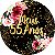 Painel de Festa em Tecido - Flores e Brilhos Meus 55 Anos Dourado - Imagem 1