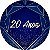 Painel de Festa em Tecido - Redondo Azul Geométrico Prateado 20 Anos - Imagem 1