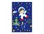 Painel De Festa 3d Vertical 1,50x2,20 - Astronauta na Galáxia Azul Flat - Imagem 1