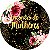 Painel de Festa em Tecido - Fundo Preto Flores Efeito Brilhos Encontro de Mulheres 069 - Imagem 1