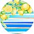 Painel de Festa em Tecido - Frutinhas Limão Siciliano Listrado Azul 040 - Imagem 1
