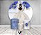 Painel de Festa 3d + Trio Capa Cilindro - Princesa Marmorizado com Flores Azul Vestido Branco - Imagem 2