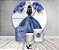 Painel de Festa 3d + Trio Capa Cilindro - Princesa Marmorizado com Flores Azul - Imagem 2