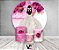 Painel de Festa 3d + Trio Capa Cilindro - Princesa Marmorizado com Flores Pink Vestido Branco - Imagem 2