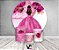 Painel de Festa 3d + Trio Capa Cilindro - Princesa Marmorizado com Flores Pink - Imagem 2