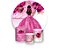 Painel de Festa 3d + Trio Capa Cilindro - Princesa Marmorizado com Flores Pink - Imagem 1