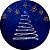 Painel de Festa em Tecido - Efeito Árvore de Natal Brilhante Fundo Azul - Imagem 1