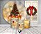 Painel de Festa 3d + Trio Capa Cilindro + Faixa Veste Fácil - Árvore De Natal Tons Dourados Elegante - Imagem 2