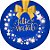 Painel de Festa em Tecido - Árvore de  Natal Azul Efeito Glitter Dourado 038 - Imagem 1