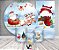 Painel de Festa 3d + Trio Capa Cilindro + Faixa Veste Fácil - Natal Papai Noel no Treno Cute 012 - Imagem 2