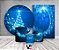 Painel De Festa Redondo + Vertical 3D + Trio Capa Cilindro - Árvore De Natal Azul Iluminada 011 - Imagem 2