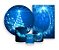 Painel De Festa Redondo + Vertical 3D + Trio Capa Cilindro - Árvore De Natal Azul Iluminada 011 - Imagem 1