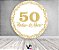 Painel De Festa Redondo 1,50x1,50 - Bodas de Ouro Efeito Glitter Dourado 010 - Imagem 2