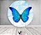 Painel De Festa Redondo 1,50x1,50 - Borboleta Azul Céu Aquarela 009 - Imagem 2