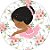 Painel De Festa Redondo 1,50x1,50 - Bailarina Floral Alongando 020 - Imagem 1
