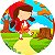 Painel De Festa Redondo 1,50x1,50 - Menina Cute na Floresta Outono 002 - Imagem 1