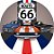 Painel De Festa Redondo 1,50x1,50- Route 66 Carros Antigos 009 - Imagem 1