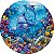 Painel De Festa Redondo 1,50x1,50 - Fundo do Mar Golfinhos 030 - Imagem 1