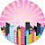 Painel De Festa Redondo 1,50x1,50 - SuperGirl Cidade Rosa 028 - Imagem 1