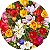 Painel De Festa Redondo 1,50x1,50 - Flores Tulipas Realistas 021 - Imagem 1