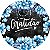 Painel De Festa Redondo 1,50x1,50 - Gratidão Floral Azul 123 - Imagem 1