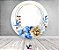 Painel De Festa Redondo 1,50x1,50 - Floral Azul e Dourado 165 - Imagem 2