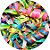 Painel De Festa Redondo 1,50x1,50 - Carnaval Serpentinas Enroladas 005 - Imagem 1