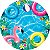 Painel De Festa Redondo 1,50x1,50 - Pool Party Tropical Boias 006 - Imagem 1