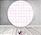 Painel De Festa Redondo 1,50x1,50 - Estampa Grid Quadriculado Rosa Suave 044 - Imagem 2