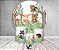 Painel De Festa Redondo 1,50 x 1,50 + Trio De Capas Cilindro - Animais no Bosque Cute 037 - Imagem 2