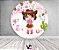 Painel De Festa Redondo 1,50x1,50 - Vaqueira Rosa com Flores 029 - Imagem 2