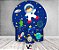 Painel De Festa Redondo 1,50 x 1,50 + Trio De Capas Cilindro - Astronauta na Galáxia Azul 006 - Imagem 2