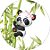 Painel De Festa Redondo 1,50x1,50 - Panda Bambus Aquarela 002 - Imagem 1