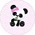 Painel De Festa Redondo 1,50x1,50 - Panda Cute Rosa 004 - Imagem 1