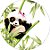 Painel De Festa Redondo 1,50x1,50 - Panda Bambus Aquarela 008 - Imagem 1