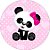 Painel De Festa Redondo 1,50x1,50 - Panda Baby Cute Rosa 010 - Imagem 1