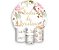 Painel De Festa Redondo 1,50 x 1,50 + Trio De Capas Cilindro - Flores Bodas de Porcelana Elegante 026 - Imagem 1