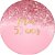 Painel De Festa Redondo 1,50x1,50 - Meus 50 Anos Efeito Glitter Rosa 078 - Imagem 1