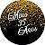 Painel De Festa Redondo 1,50x1,50 - Meus 35 Anos Efeito Glitter Dourado 114 - Imagem 1