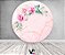 Painel De Festa Redondo 1,50x1,50 - Efeito Mármorizado Rosa Floral 148 - Imagem 1