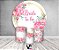 Painel De Festa Redondo 1,50 x 1,50 + Trio De Capas Cilindro - Despedida de Solteira Bride To Be Floral Rosa 009 - Imagem 2
